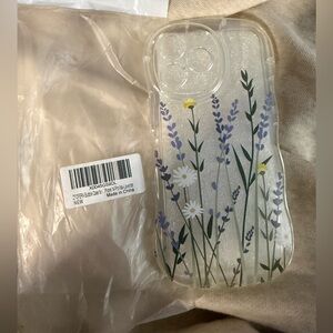 Floral Clear iPhone 14 Pro Max Case with Lavender and Daisies
